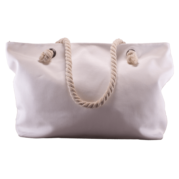Bolso blanco de lienzo y nylon